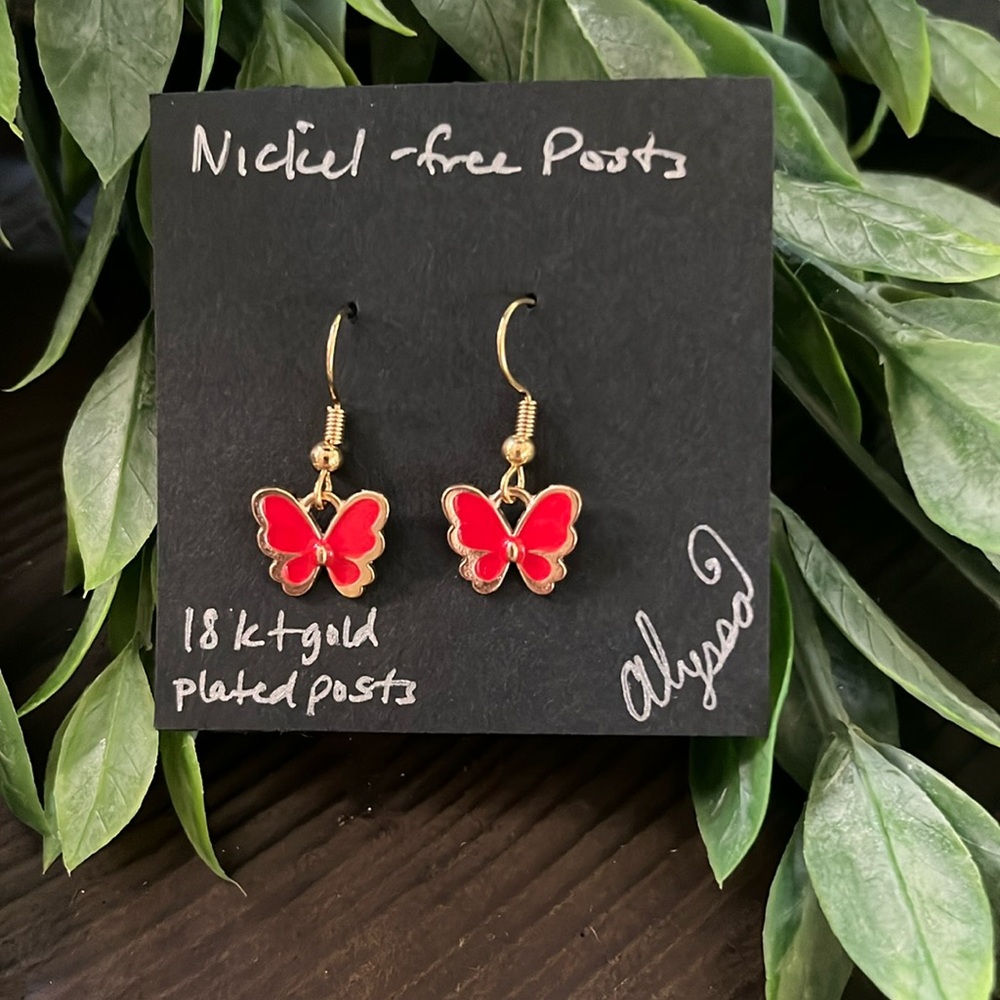Handmade butterfly earrings